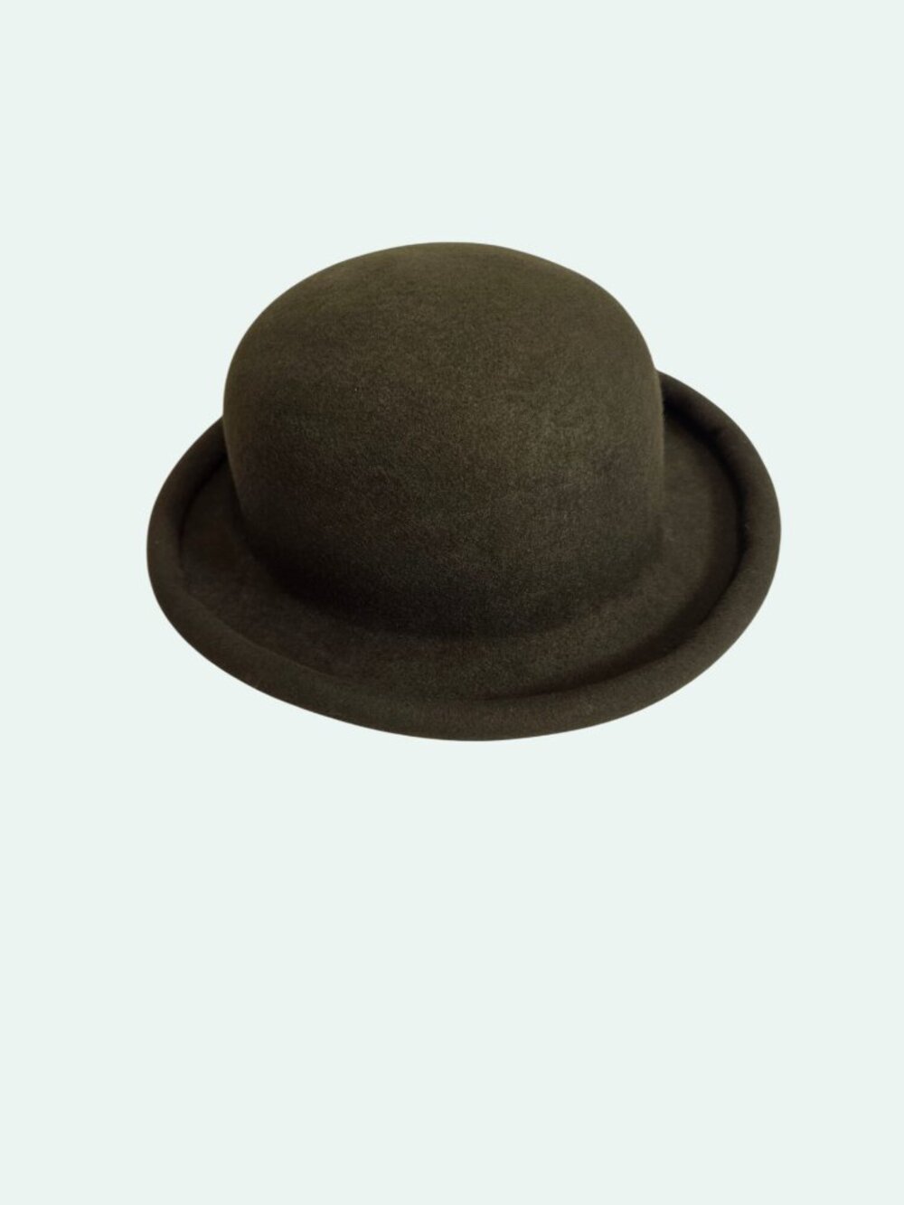 100% Pure Wool Olive Grn Bowler Hat Timeless Design, Steampunk, Modern, Bohemian - Picture 13 of 15